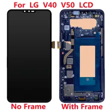 Bloc écran tactile LCD de remplacement, 6.4 pouces, avec châssis, pour LG V40 ThinQ V50 ThinQ 5G=