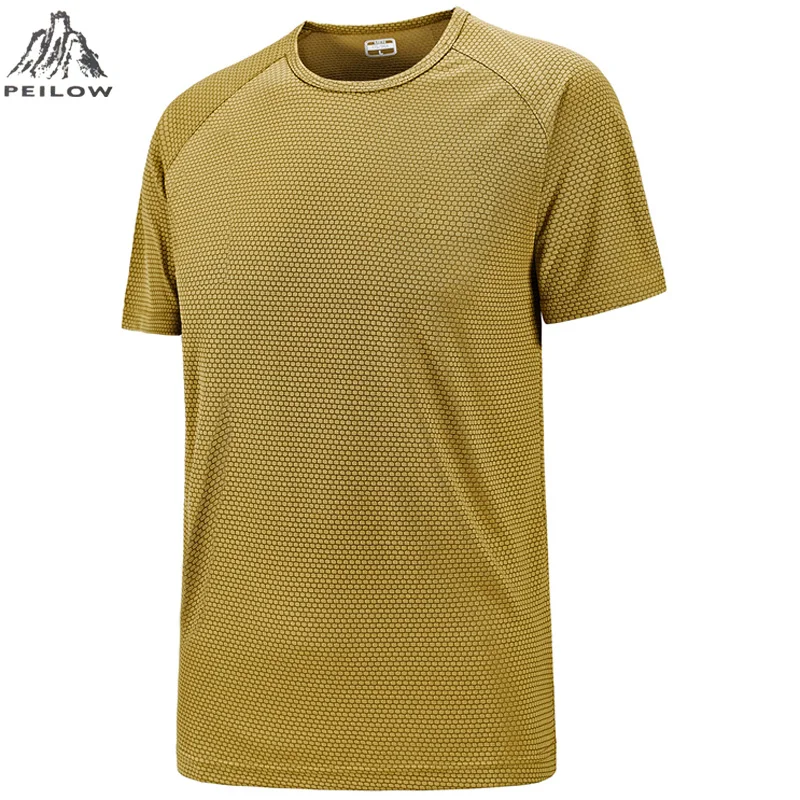 Peilow плюс размер M~ 6XL 7XL Летний стиль новая футболка Для мужчин пиджаки Черный военные быстросохнущая Футболка слим Для Мужчин's бренд Костюмы