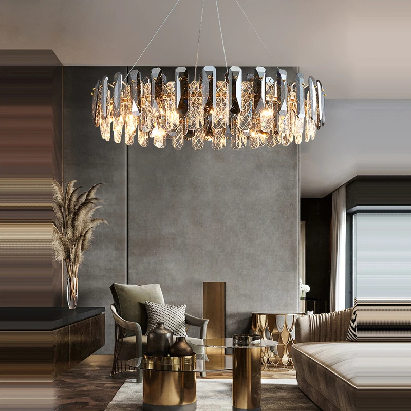 

Минималистичная атмосферная хрустальная люстра в стиле пост-модерн для виллы, гостиной, столовой, спальни, роскошные скандинавские лампы с крассветильник светом