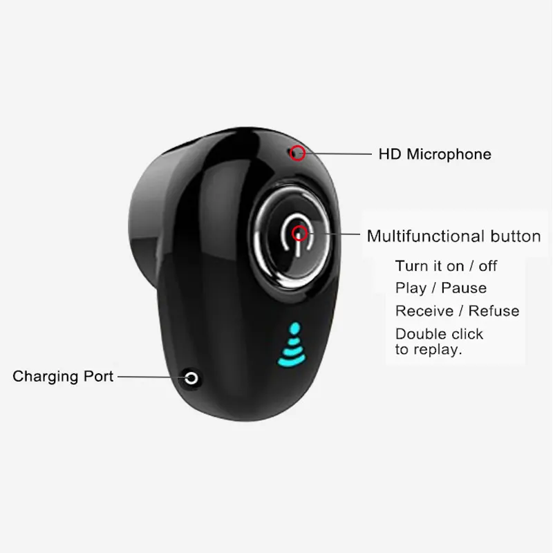 S650 мини Bluetooth наушники беспроводные в уши невидимые Auriculares наушники гарнитура стерео с микрофоном для телефона