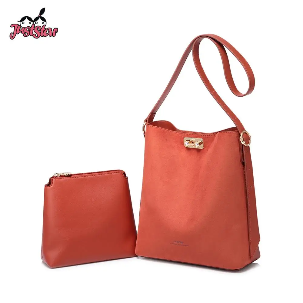 

JUST STAR Brand PU Leather Tote Purse Fashion Lock Composite Bags Women's Shoulder Bags