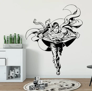 

Superman Wall Decal Superhero Sticker Home Decorations Living Bedroom Kids Room Decor Comics Vinyl Wall Art Sticker HY1272
