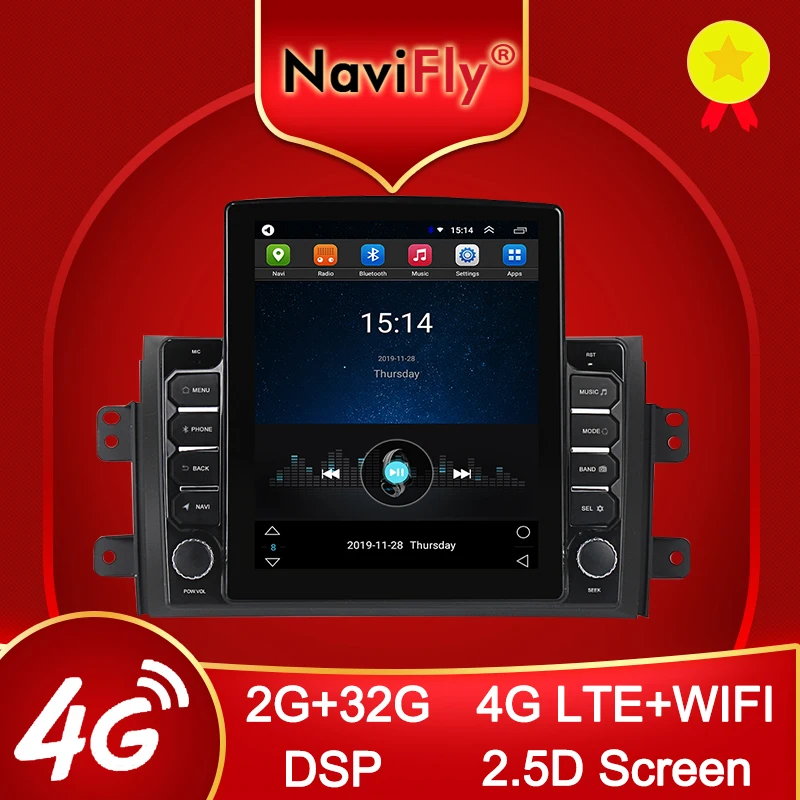 Navifly 2.5D 9 7 &quotTesla стиль для Suzuki SX4 2006 - 2014 Android радио Автомобильный мультимедийный