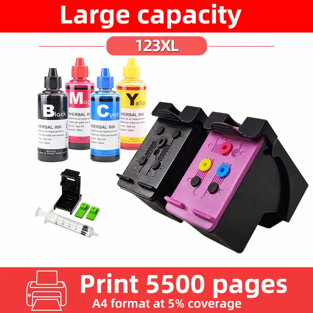 Cartucho de tinta 123XL para impresora, Compatible con HP 123 XL Envy 5000  5010 5012 5014 5020 5030 5032 5034 5052 5055 Deskjet 1110 1111|Cartuchos de  tinta| - AliExpress