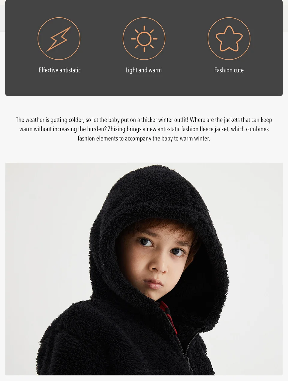 Xiaomi детская Антистатическая флисовая куртка легкая теплая Модная Милая Антистатическая одежда куртка для мальчиков и девочек