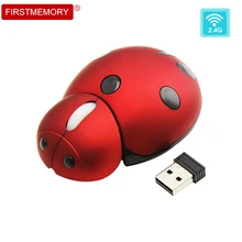 Беспроводная лазерная мышь детская Милая Божья коровка компьютерная мышь 3000 dpi Регулируемая игровая мышь эргономичная оптическая мышь для ПК ноутбука