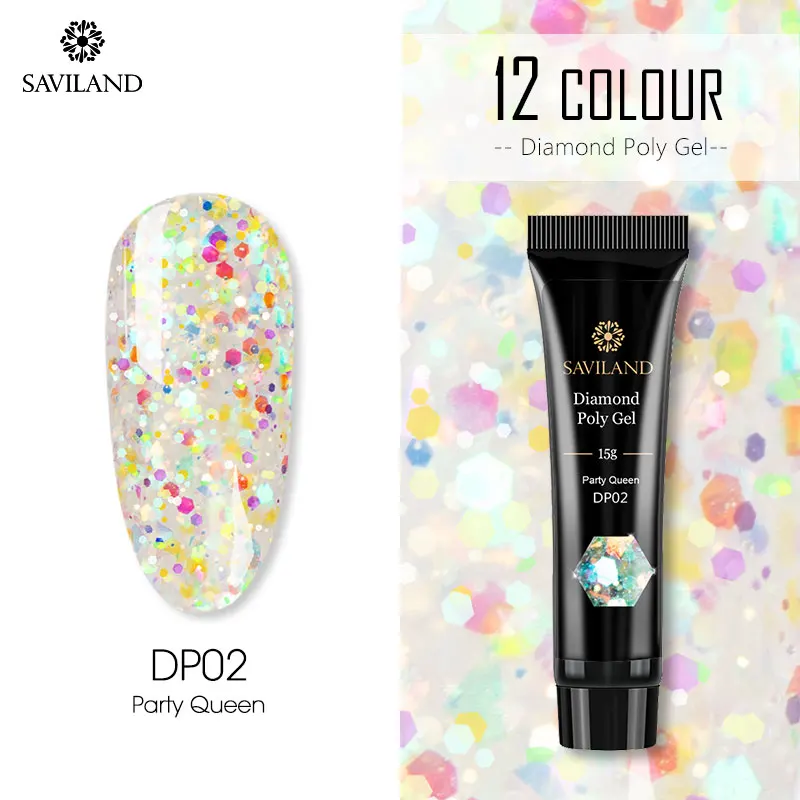 15mldiamond polygel2 SAVILAND 30 мл неоновые ногти флуоресцентный полигель быстрое строительство акриловый полигелевый удлинитель яркий для дизайна ногтей - Цвет: 15mldiamond polygel2