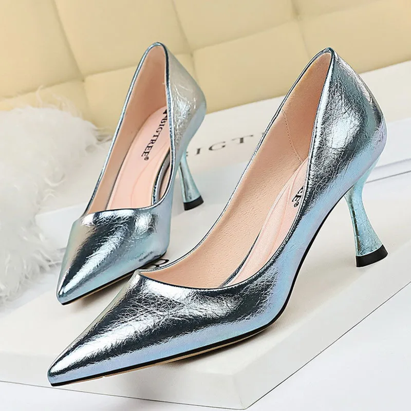 

2019 New Women Pumps Woman Wedding Ladies High Heel Fashion Sweet Dress Pointed Toe Shoes Plus Big Size
