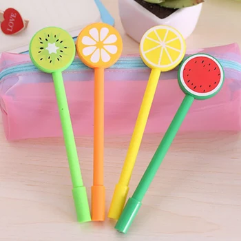 

Hot Sale Creative Cartoon Fruit Gel Pen Cute Lovely Student Stationery Sugar-colored Water Pen Office Supplies