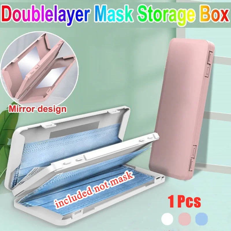 

Portable Dust-proof and Moisture-proof Storage Box Such As New Double-layer Mirror Mask/band-aid Note Mask Containers