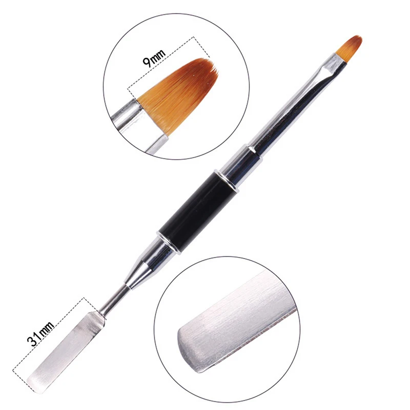 

UV Polygel Brush Poly Gel Nail Art Pen Slice Brush dual-ended Slice Shape Tool Bursh Polish   