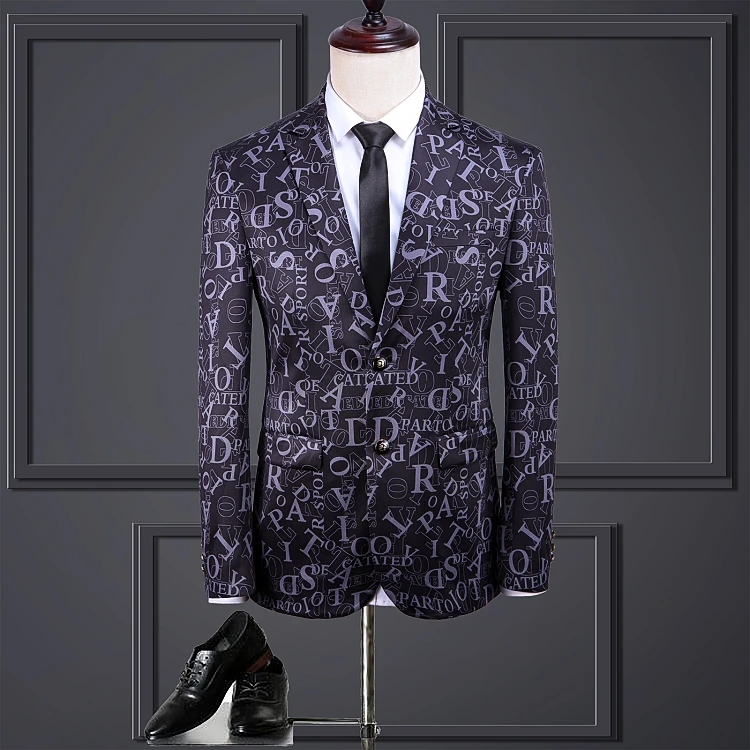 Новая дизайнерская мужская одежда роскошный дизайнерский мужской блейзер с буквенным принтом куртка Chaqueta Hombre официальные мужские костюмы