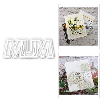 

2020 Hot New Mother's Day Love Sentiment Words Metal Cutting Dies Foil and Crafts Scrapbooking For Congrat Card Making no stamps