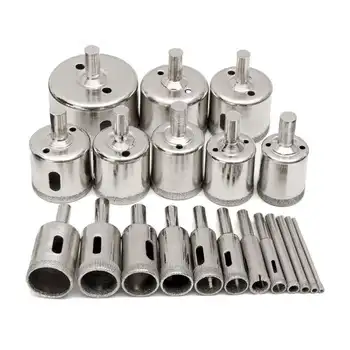 

20 Pcs 3-50mm Diamond Drill Bits Set Hole Saw Cutter Tool Glass Marble Granite