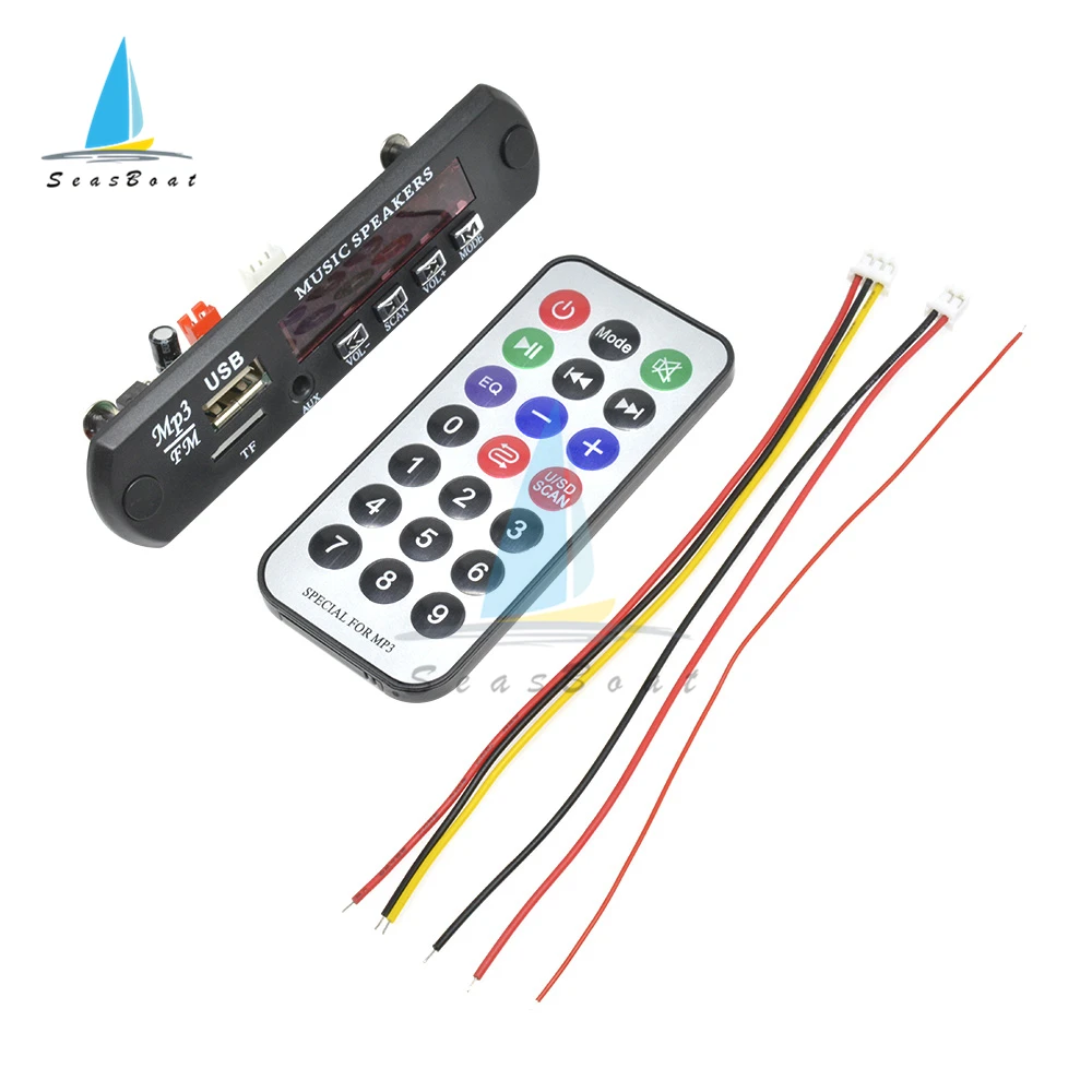 DC 5 в 12 В Micro USB FM AUX 3 мм TF Радио MP3 декодер аудиоплата с дистанционным управлением