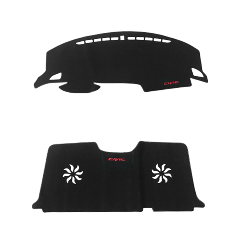 LHD Black Side Set Для Honda Civic 10th 10 LHD RHD Передняя Задняя крышка приборной панели коврик Избегайте светильник коврик Инструмент платформа подушка ковер - Название цвета: LHD Black Side Set