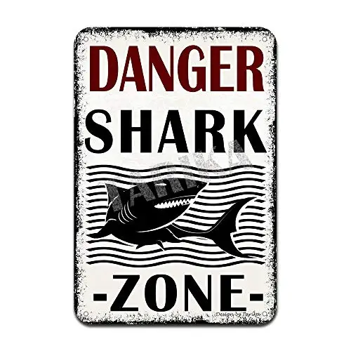 Danger Shark Zone Iron Poster Painting Tin Sign Vintage Wall Decor for Cafe Bar Pub Home Beer Decoration Crafts | Дом и сад