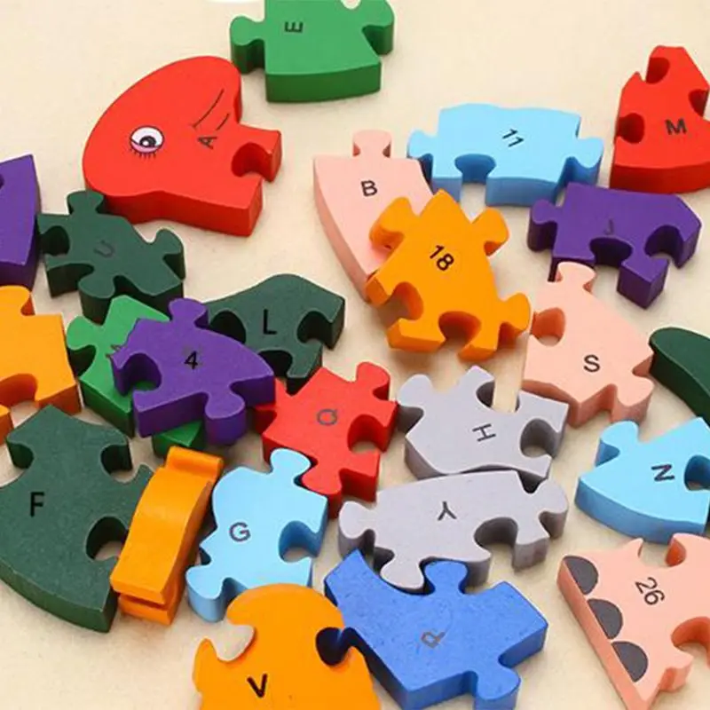 2 шт деревянные пазлы, картинка-загадка с алфавитом головоломка строительные блоки животное деревянное Улитка динозавр буквы цифры блок игрушки для детей