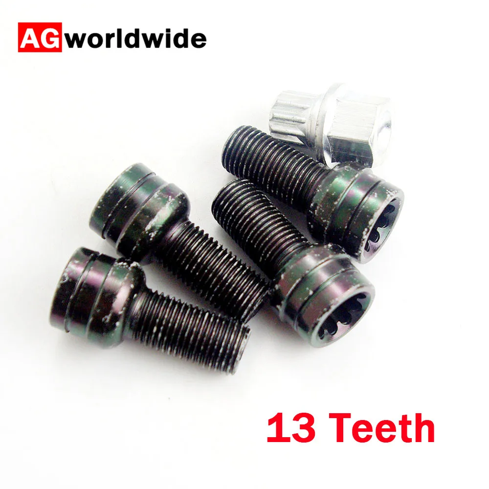 x5 Set Anti theft Wheel Screw Bolt Lock Nut Key Adapter 8D0601139F 002