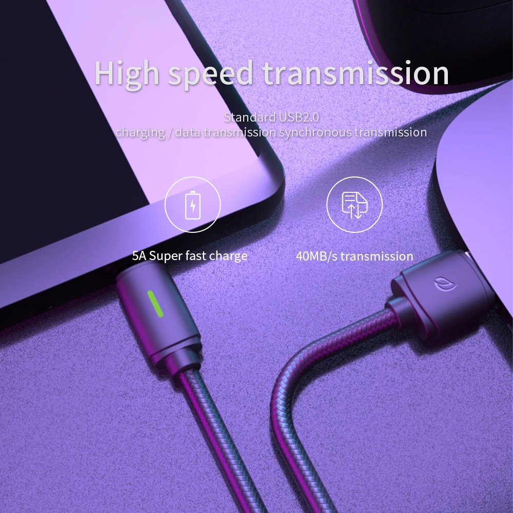 Wsken 5A usb type-C кабель для samsung Supercharge AFC DASH VOOC QC шнур для быстрой зарядки данных для huawei Oneplus xiaomi usb c кабель
