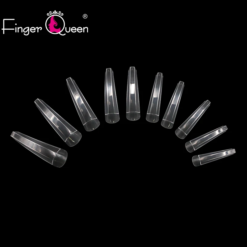 Fingerqueen модные сексуальные длинные балерины гроб ногти Советы поддельные ногти половина/полное покрытие съемные ногти искусство FQ-26