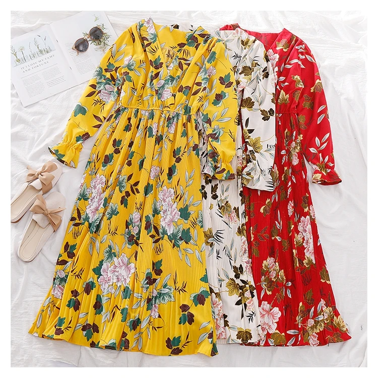 Vestidos de fiesta de noche boho Платье женское осеннее в тайском стиле богемное с v-образным вырезом и длинным рукавом платье с принтом