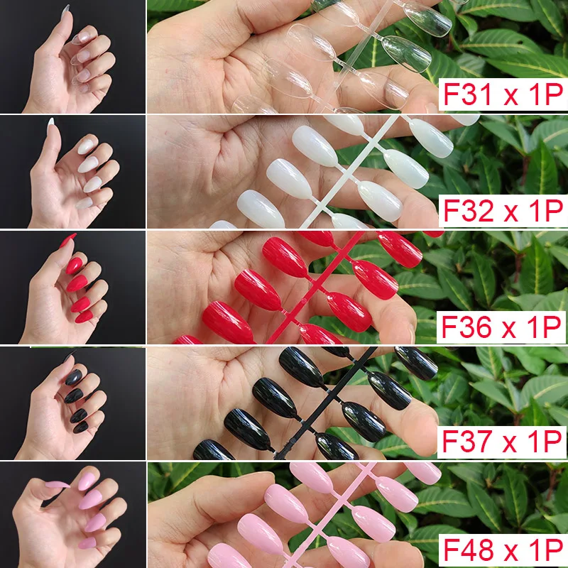 18 смешанных цветов короткие круглые кончики для Ногтей Полное покрытие накладные кончики для Ногтей пресс на поддельные ногти яркие цвета - Цвет: F1-5PCs Mix Colors
