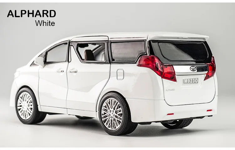 Высокая симитация 1:32 Toyota Alphard MPV модель сплава Вытяните назад Модель автомобиля Вытяните назад звуковой светильник Музыка Дети литые игрушки коллекция