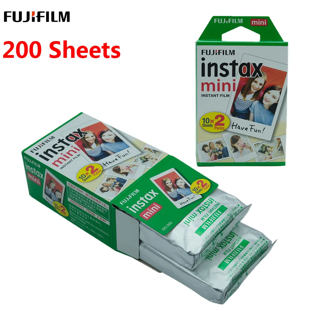 Fujifilm Instax Mini Film White 10 20 40 60 80 100 200 листов для камеры FUJI Instant Photo Camera 9 8 7s 70 90|Фотоплёнка|