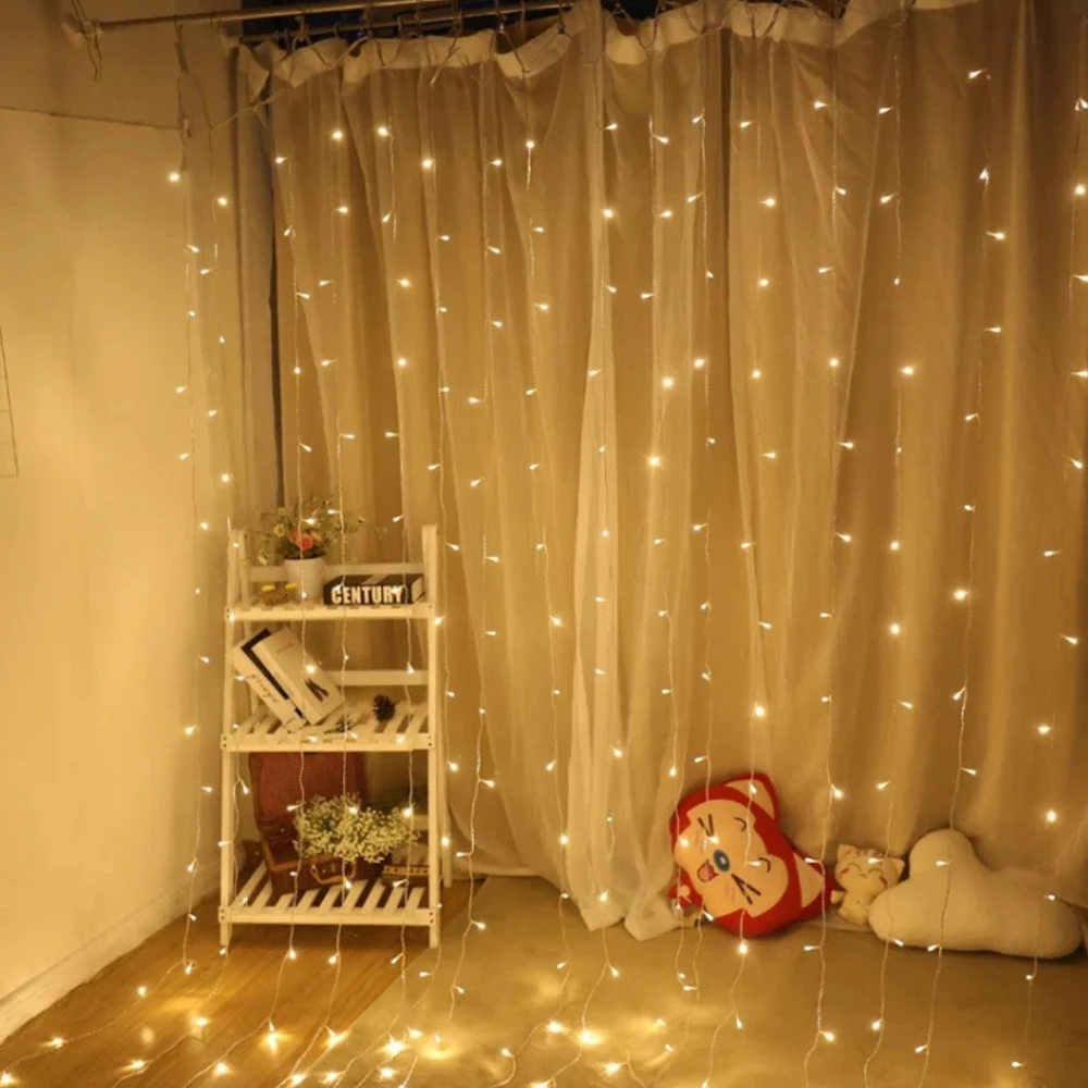 LED Christmas Curtain LightFestoon String Lights Water Waterfall Lamp Wedding Room Decor Garland Garden Decoration Fairy Light | Освещение