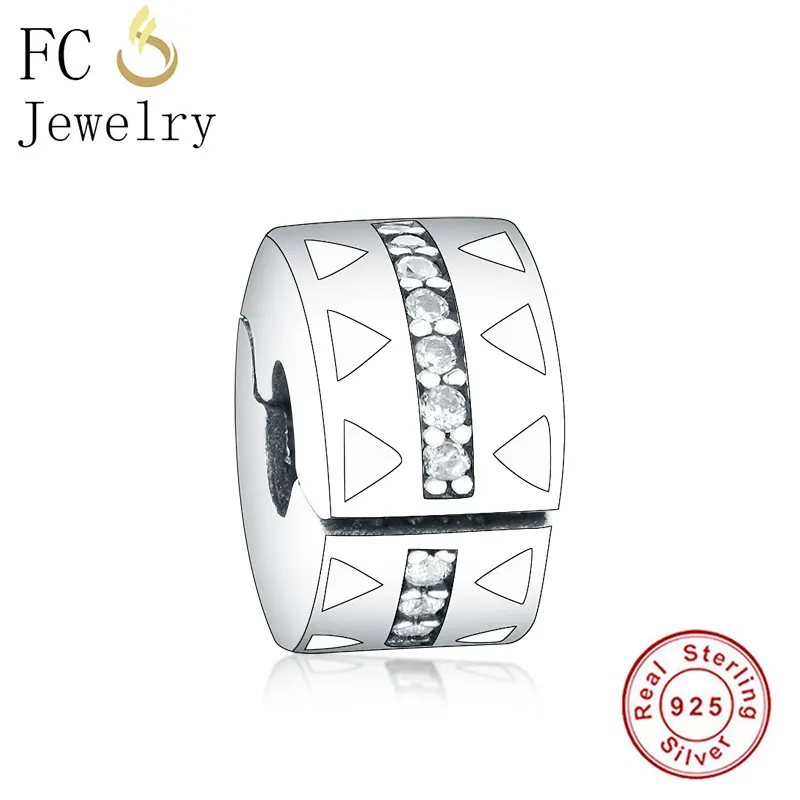 FC1169 FC ювелирное изделие, браслет Pandora, 925 серебро, сердце, цветок, эмаль, цирконий, замок, фиксатор, бусина, рефлексион, Berloque - Цвет: FC1169