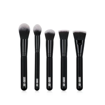 

5pcs Professional Makeup Brushes Set Multi-function Powder Foundation Contour and Eye Brush Wood Handle Black Cosmetic Tool