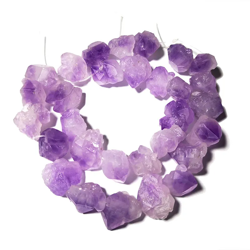 

New Natural Rough Amethyst Cluster Purple Crystal Stone Beads Irregular Gemstone Spacer Beads For Jewelry Making DIY Bracelets