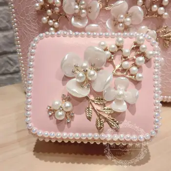 

Portable trinket box simple travel Mini Jewelry Bag Princess earrings jewelry storage box ring box handy jewelry organizer