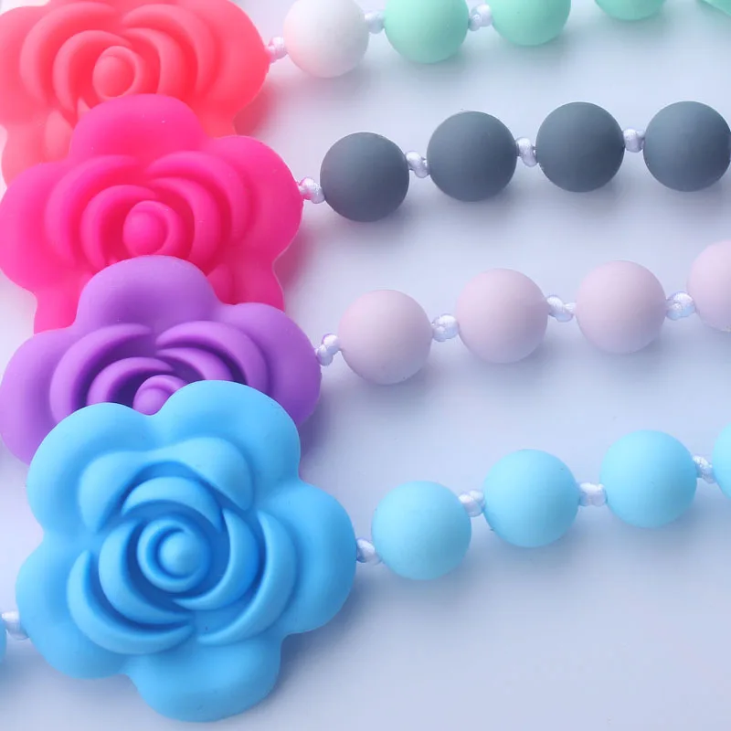 1Pcs Infant Pacifier Clip Girl Flower Silicone Teether Chain Nursing Pacifier Holder Safe Silicone Baby Lanyard Pacifier  Chain