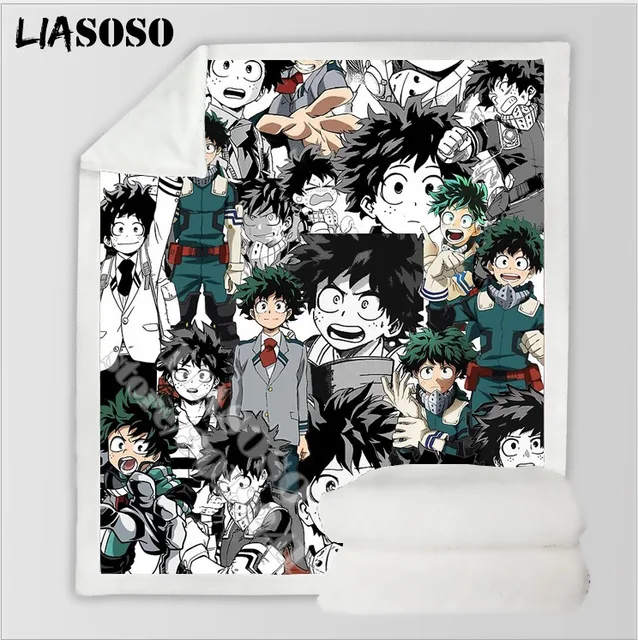 My Hero Academia Blanket 3D Print Anime Adult Fleece Quilt Teens Travel Sofa Keep Warm Child Throw Plush Blankets Bedspread B13 2
