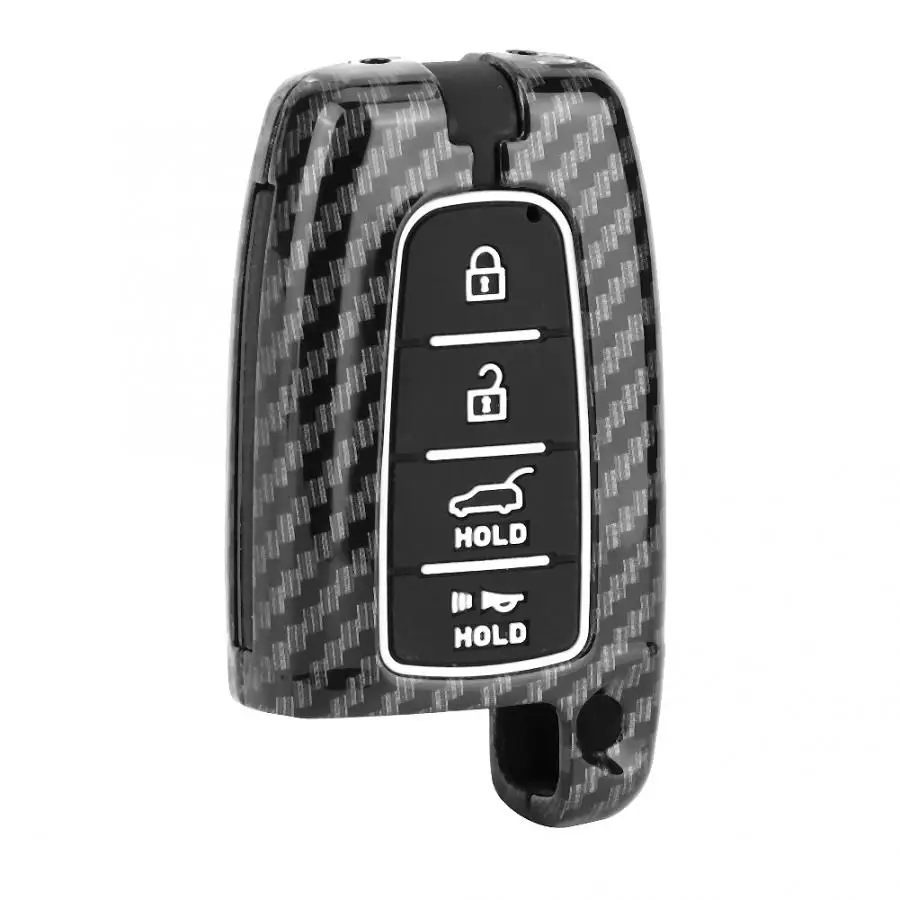 Корпус для автомобильного ключа с текстурой из углеродного волокна с 4 кнопками универсальные, подходят для ключ для автомобиля Hyundai чехол Корпус для автомобильного ключа на молнии Wrong extraction automovil