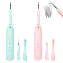 Четвертое поколение, Электрический звуковой стоматологический скалер, отбеливание зубов, удаление налета, пятен, зубной скалер с плоской зубной щеткой