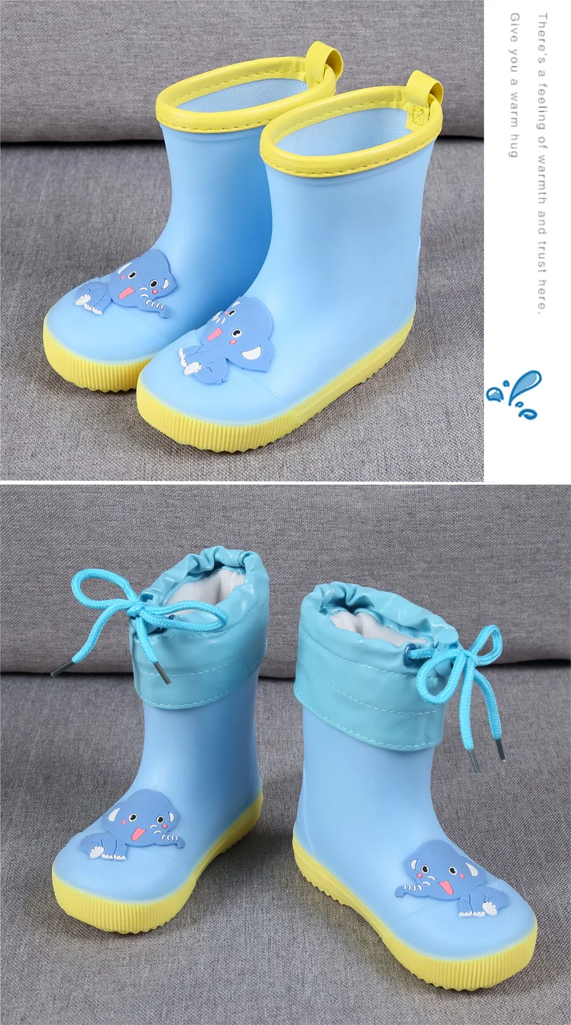 Непромокаемые сапоги для девочек с милым рисунком; детские резиновые сапоги; Kalosze Dla Dzieci; Водонепроницаемая детская обувь; детские зимние сапоги
