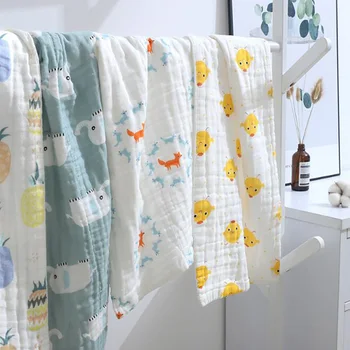

Baby Towels Bath Towels Baby Washcloth Gauze Blanket Baby Girl Stuff Swaddle 35*75cm Toddler Printing towel YGH020