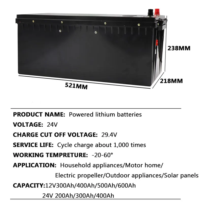 Мощная мощность 24V 200Ah 300Ah литиевая батарея 3,7 v литий-ионный аккумулятор с 100A BMS для 7000w инвертор для солнечной батареи+ 20A зарядное устройство