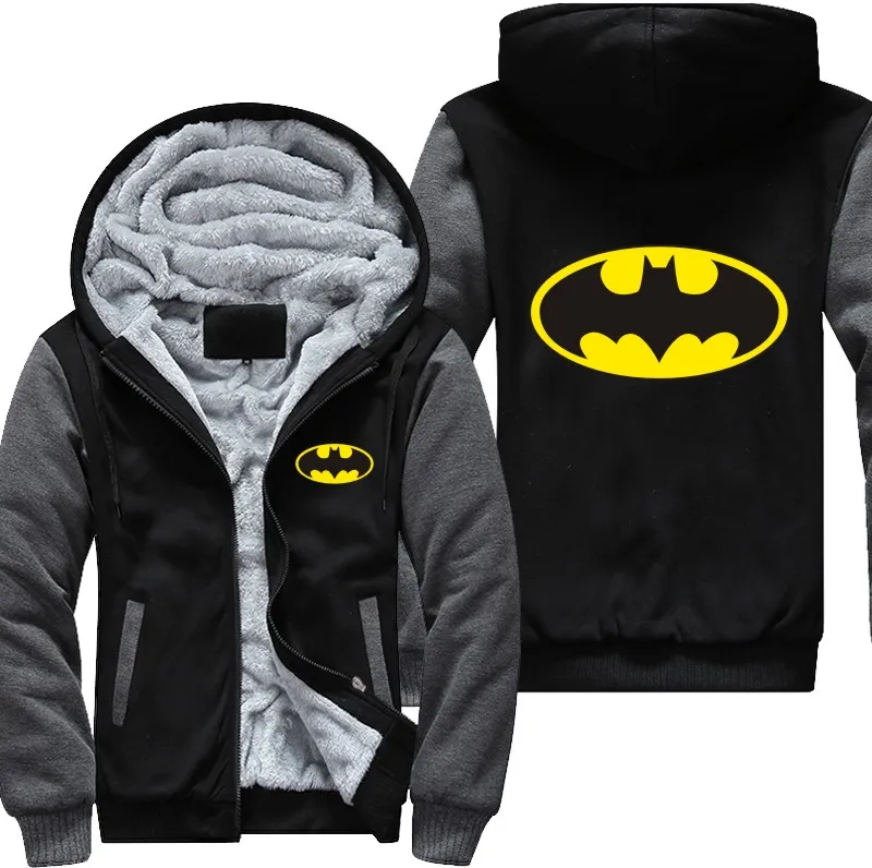 

Superman Hoodies Warm Liner The Flash Man Coat Jacket Batman Hoodies Winter Men Thick Superman Sweatshirts Hoodes USA Size
