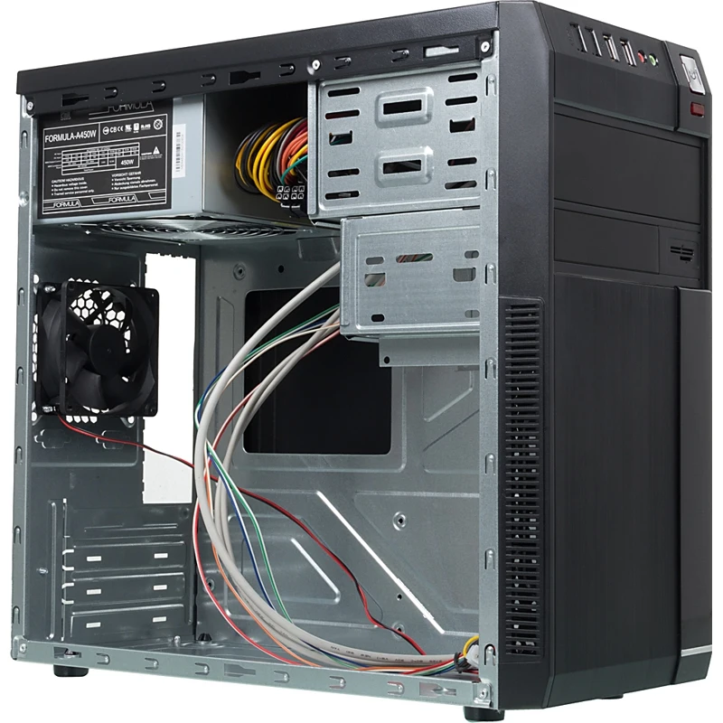 Корпус Formula FM-608 черный 450W mATX 2x120mm 2xUSB2.0 audio