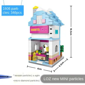 

City Small Particle Building Blocks Educational Toys Plastic Patchwork Mini Commercial Street Street View Children's Gift