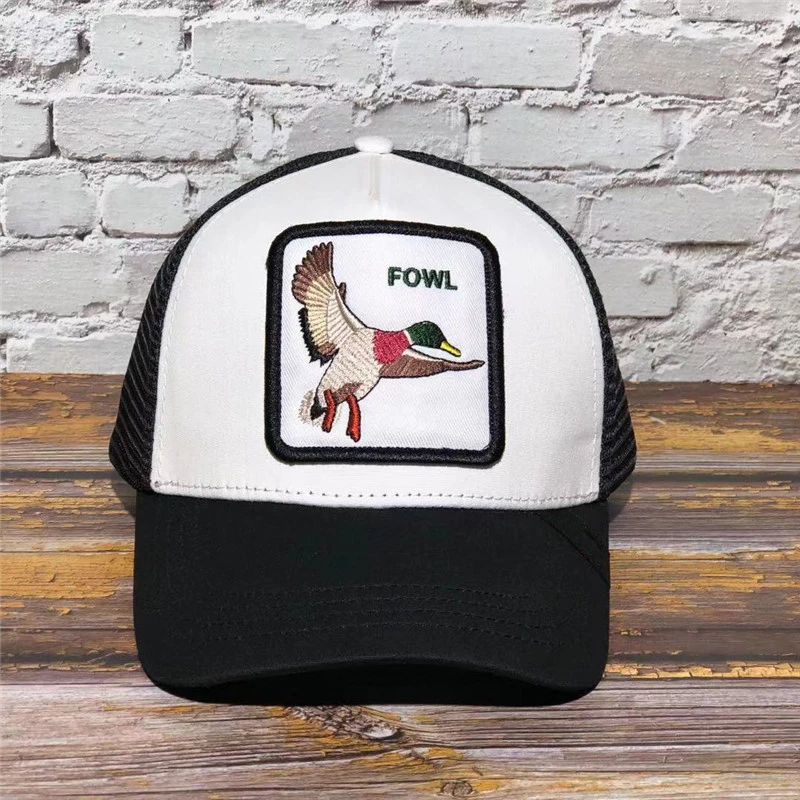 white FOWL Модная новинка, унисекс, мужская, женская, GoorinS, животная ферма, Дальнобойщик, глаз тигра, Регулируемая Кепка, дятел, Лев, Дальнобойщик, Кепка - Color: white FOWL