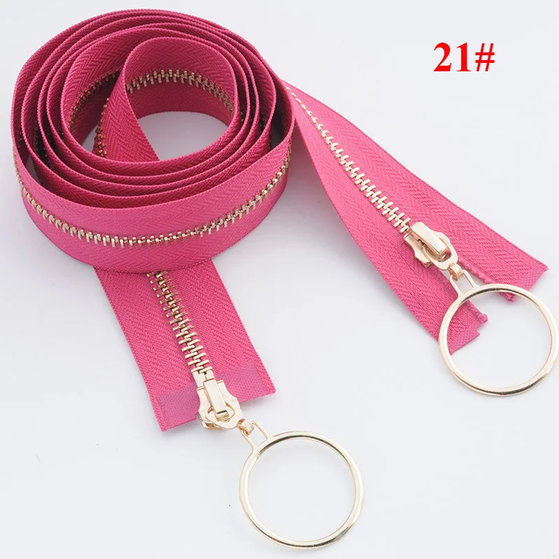 Meetee 120 см 5# двойные металлические застежки-молнии для шитья аксессуары для одежды на молнии джинсовая куртка на молнии/Пальто DIY инструменты AP367 - Цвет: 21