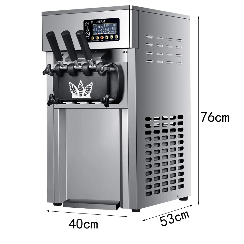  Máquina de helado suave comercial, máquina de helados con panel  LCD para hacer helados con 3 sabores, gran capacidad, 2 tolva de 3 L :  Hogar y Cocina