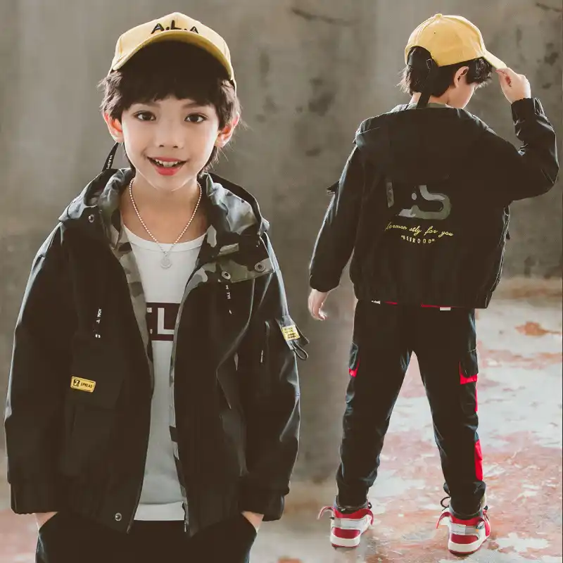Nouveau Enfant En Bas Age Bebe Garcon Veste Mode Lettres Broderie Coupe Vent Babys Manteau Cool A Capuche Enfants Vestes Infantile Garcons Vetements Aliexpress