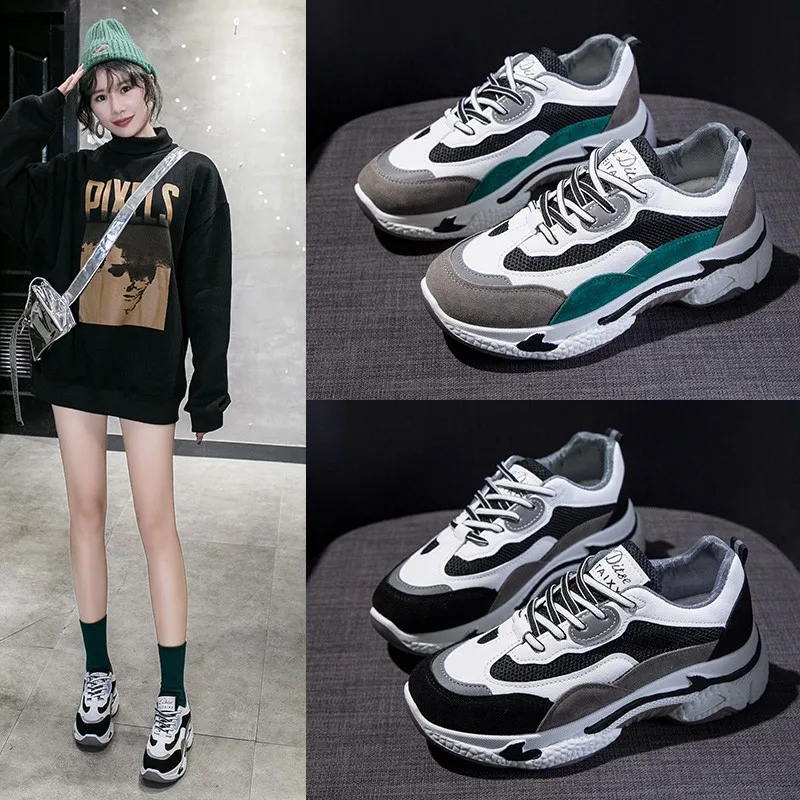 

Online Celebrity CHIC Dad Shoe Women's 2019 Autumn New Style Thick Bottomed Versatile Winter Sports Running MacBook WOMEN'S Shoe