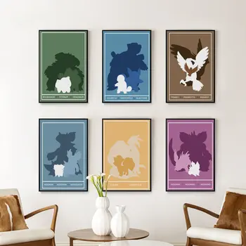 

Elegant Poetry Animation Cartoon Pokemon Go Monster Evolution Canvas Painting Art Print Poster Picture Child Bedroom Decoration